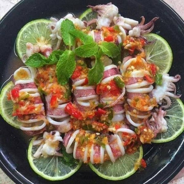 squid with lemongrass and lime sauce